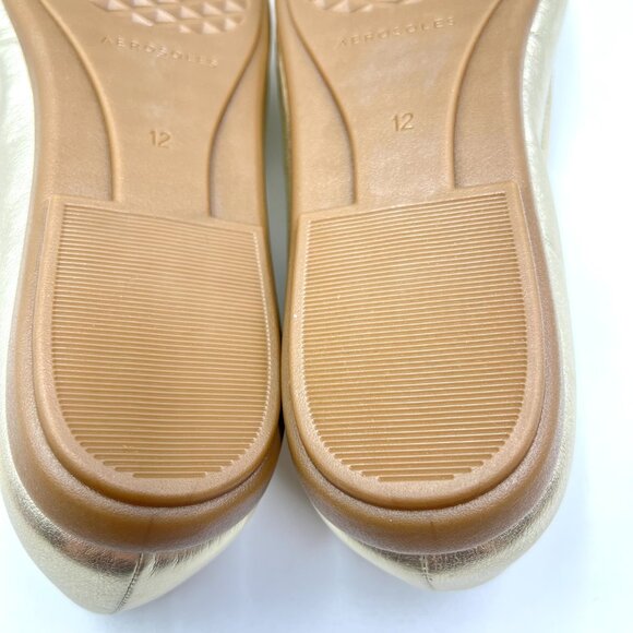 12W‎ 12 WIDE WIDTH Aerosoles Homebet Gold Ballet Flats Shoes - Picture 12 of 15